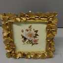 JOSON Vintage Photo Frame, Ginkgo Biloba Resin Gold Frame for Desktop Display and Wall Mount Home Decor (4 X4 Square)
