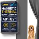 Flux Phenom Thermal Insulated Door Cover - Easy Install - Temperature Protection Barrier, Keeps Warm Air in, Magnetic Door Curtain for Winter - 40"x82"