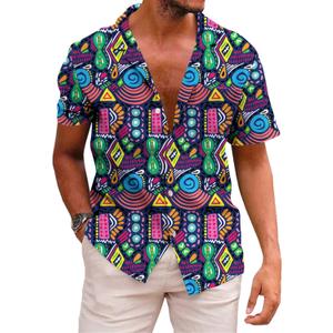 KYKU Mexico Shirt for Men Funny Beach Shirts Hawaiian Button Down Short Sleeve (Black, S)