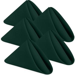 24Pcs Cloth Napkins 17x17 Inches Hunter Green Napkins Cloth Washable with Hemmed Edges for Restaurants, Lunch, Weddings, Decoration, Banquets, Party, Event - Reusable Bulk Linen Dinner Table Napkin