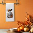 5 x Halloween Kitchen and Bathroom Towels - Fall Floral Ghost Pumpkin Decorative Hand Dish Tea Towels, 16x24 Inches (Color 01)