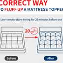 STWIENER King Mattress Topper, Pillow Top Mattress Topper for Back Pain Relief, Extra Thick Mattress Pad Deep Pockets for 8"-21", Soft Down Alternative Fill Mattress Protector, Blue Stripe