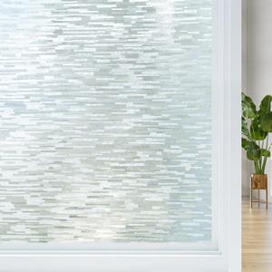 Haton Window Privacy Film, Frosted Glass Static Cling Sun Heat Blocking Window Clings, Frosting Opaque Coverings, Vinyl Removable Stickers Tint for Home Door Office, Non Adhesive 23.6" x 118.1" (Pure)