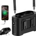 Socool 14500mAh Portable Waist Fan Clip on Wearable Belt Rechargeable Personal Fan, Dual Air Outlet, 40H Cooling 5-Speed Battery Operated Fans with Light, Neck Fan Hanging for Outdoor Camping Travel (Black)