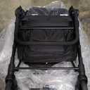 VEVOR Wagon Stroller for 4 Kids, Push Pull Quad Collapsible Stroller with Adjustable Handle, 5-Point Safety Harness & Removable Canopy, 4-Seater Stroller Wagon for Camping, Black (330LBS Loading)