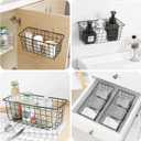 6 Pack Wire Storage Baskets Household Metal Wall-Mounted Containers Organizer Bins for Kitchen Bathroom Freezer Pantry Closet Laundry Room Cabinets Garage Shelf, Medium