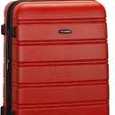 Rockland Melbourne Hardside Expandable Spinner Wheel Luggage, Checked Large 28", Red