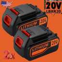 2PCS 6Ah 20V LB2X4020 Battery FOR Black and Decker 20V MAX Lithium LBXR20 LBX20