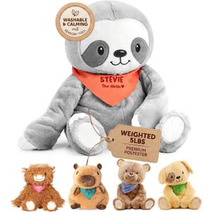 Lilly's Love Weighted Stuffed Animals for Adults & Kids 5lb Calming Sloth Plush for Anxiety, ADHD & Sensory | Machine Washable Weighted Stuffed Animal w/Removable Insert | Stevie The Sloth