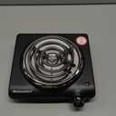 Elite Gourmet ESB100B Countertop Single Coiled Burner Electric Hot Plate, Temperature Control, Indicator Light, Easy to Clean, Black