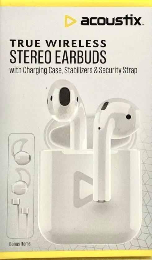 Acoustix True Écouteurs Stéréo Sans Fil, avec Étui de Charge, BLANC