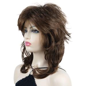 Wiginway Long Shaggy Layered Hair Natural Straight Wavy Shags Wig Soft Syhthetic Hair (A #30 Medium Auburn)