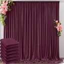 30 ft x 10 ft Wrinkle Free Maroon Backdrop Curtain for Parties, Polyester Burgundy Photo Backdrop Drapes 6 Panels 5x10ft for Baby Shower Wedding Birthday Party Engagement Ceremony Decoration
