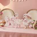Youyole 3 Pcs Silly Goose Birthday Party Decoration Pink Bow Wooden Silly Goose Baby Shower Decor Funny Table Centerpiece Gift for Party Favor Cupcake Topper