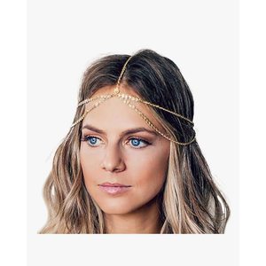Yean Gold Sequins Head Chain Bohemian Hair Jewelry Headpiece Forehead Band Festival Headband Accessories for Women
