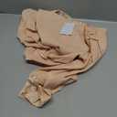 2026 Womens 3/4 Sleeve Shirts Dressy Casual Tops Pleated Satin Silk Business Blouses (Beige, M)