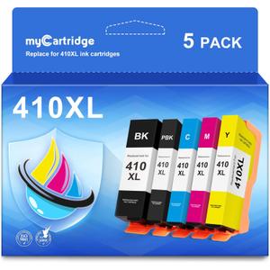 myCartridge Remanufactured Ink Cartridge Replacement for Epson 410XL 410 XL T410XL for Epson Expression XP-7100 XP-640 XP-830 XP-630 XP-635 XP-530 Printer (Black, PBK, Cyan, Magenta, Yellow) 5 Pack