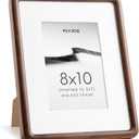 8x10 Picture Frame, Natural Solid Walnut Wood Photo Collage Frame with HD Tempered Glass, Rounded Corner Wooden Frame 8 x 10 Matted to 5x7, Gallery Wall Frames for Art, Wall or Tabletop Display