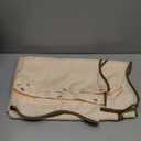 ORTIGIA Beige Shower Curtain with Brown Scalloped Edge 72 W x 84 H Inch Extra Long, Farmhouse Neutral Cream Aesthetic Boho Shower Curtain Waterproof Fabric Bath Bathroom Decor Metal Hook