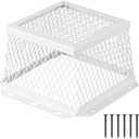 Pasimy 1 Pc 7" l x 7" W x 5" H White Stainless Steel Universal Vent guard, Easy Installation outside dryer vent cover Hood-style Kitchen Bathroom Exhaust Vents Cover