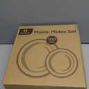 Gold Plastic Plates, MCIRCO 100 Pieces Disposable Party Plates for Weddings, Premium Gold Rim Plates, Include 50 10.25 Inch Dinner Plates and 50 7.5 Inch Dessert Appetizer Plates