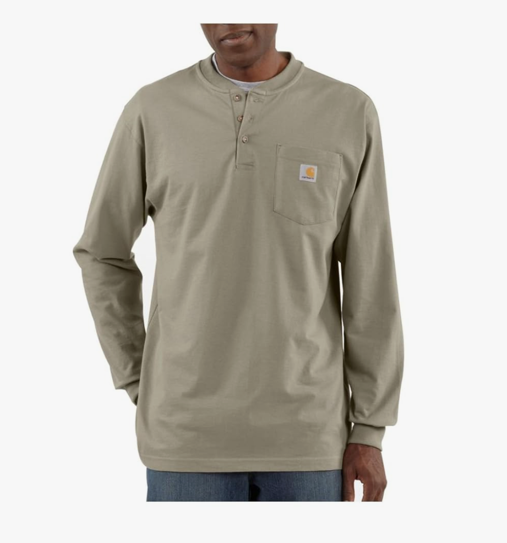 Carhartt Men's K128 Long Sleeve Henley T-Shirt M 