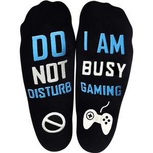 Novelty Gamers Socks Gifts For Christmas,Birthday,Video Game Gifts,Funny Saying Crew Socks for Men,Women and Teens (Gaming-05)