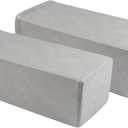 2 Pack Couch Arm Rest Pillow, 8''x8''x20'' Faux Leather Waterproof Cover, High Density Foam Armrest Cushion, Removable & Washable Elbow Support for Sofa, Bed, and Armchair (Medium Grey) (7.9x7.9x19.7 IN)