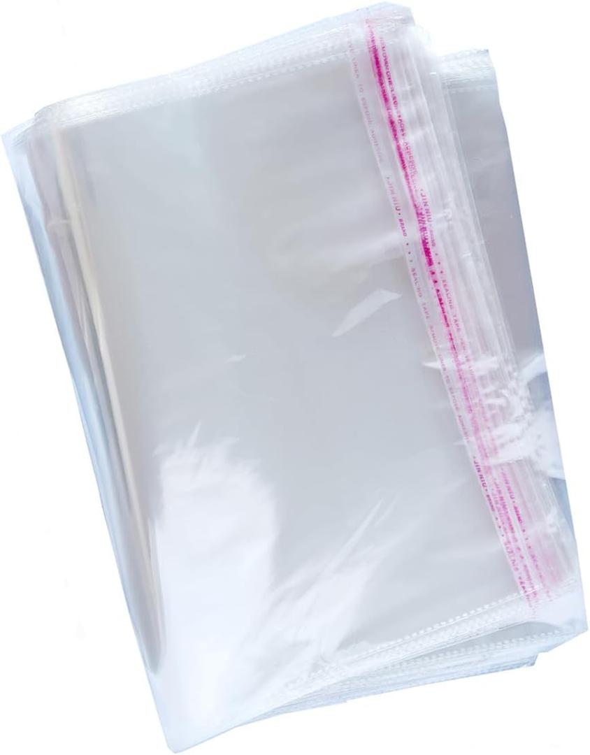 15' x 20' Clear Cellophane Resealable Plastic OPP Self Seal Poly Bags for Apparel, Party, Wedding, Gift (15x20 inch, 100Pcs)