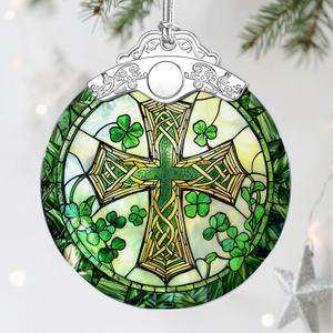 3 x Stained Glass Cross Ornament, Christmas Ornaments, Christmas Decorations for Tree, Holiday Ornament, Religious Gifts, Cross Gifts, Gift Ideas & Christian Gift