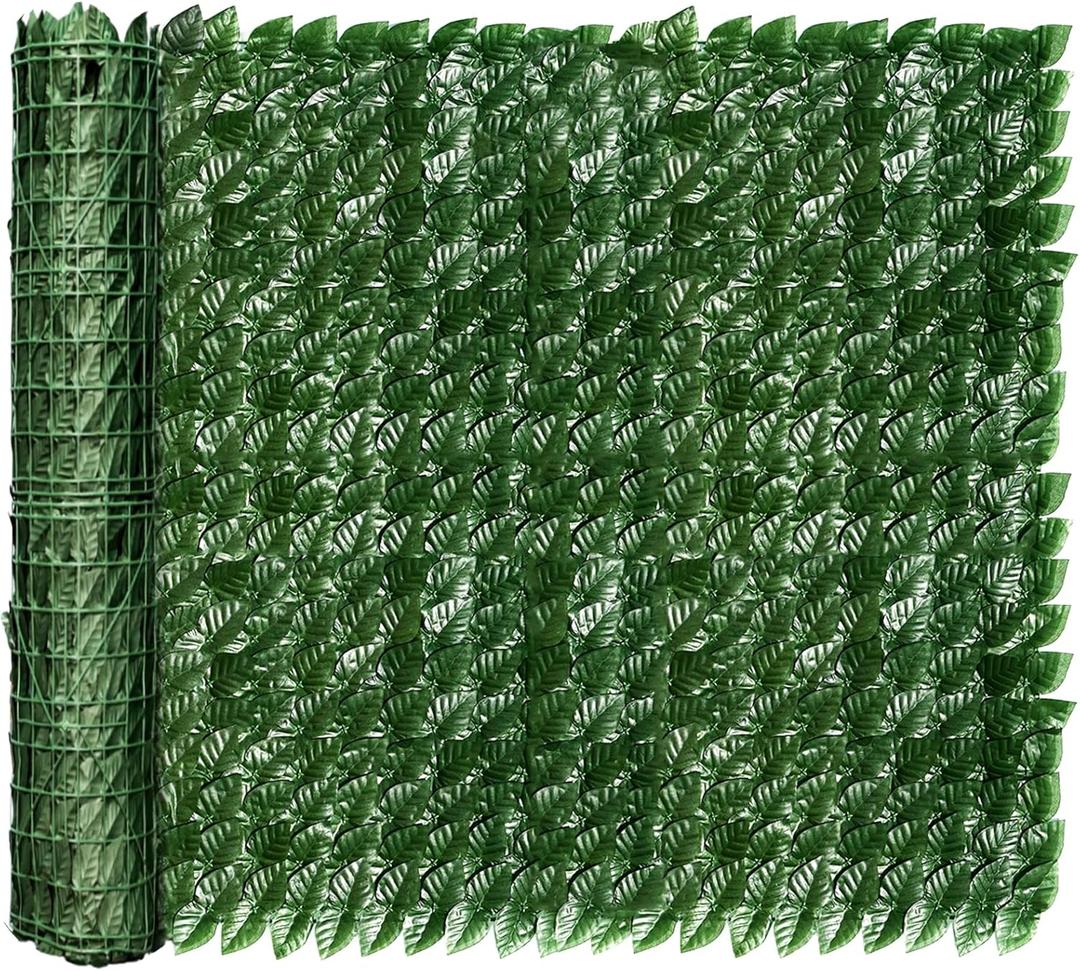Artificial Ivy Privacy Fence Screen, 100x40 inch Faux Hedge Fence Panel Greenery Vines, Balcony Privacy Screen Decoration for Patio, Balcony, Wall, Backyard Indoor Outdoor 