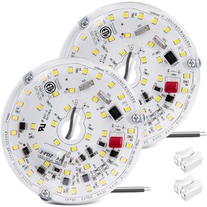 4 Inch Ceiling Fan LED Light Replacement 2-Pack, 15W 5000K 1600LM Dimmable LED Ceiling Fan Light Retrofit Kits for Ceiling Light, 120V, CRI90