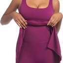 Womens Tennis Dress Built in Shorts Athletic Dress with Pockets for Golf Workout Active,Red,M (M)