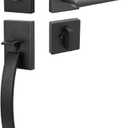 NEWBANG Matte Black Lever Handle for Single Front Door,Heavy Duty Handleset with Deadbolt for Offices or Entry Entrance, MDHST2017DB-BR