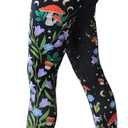 Comfy Yoga Boho Printed Leggings for Women | High Waist Soft Stretchy Lightweight Casual Leggings | Unique Artistic Designs (Black, S)