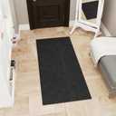 Ottomanson Mud Mat 2' x 4' Entryway Rug - Non-Slip Scraper Doormat for Muddy Paws, Dirt Trapping Indoor/Outdoor Mat for High-Traffic Areas, Kitchen, Garage, Patio, Black