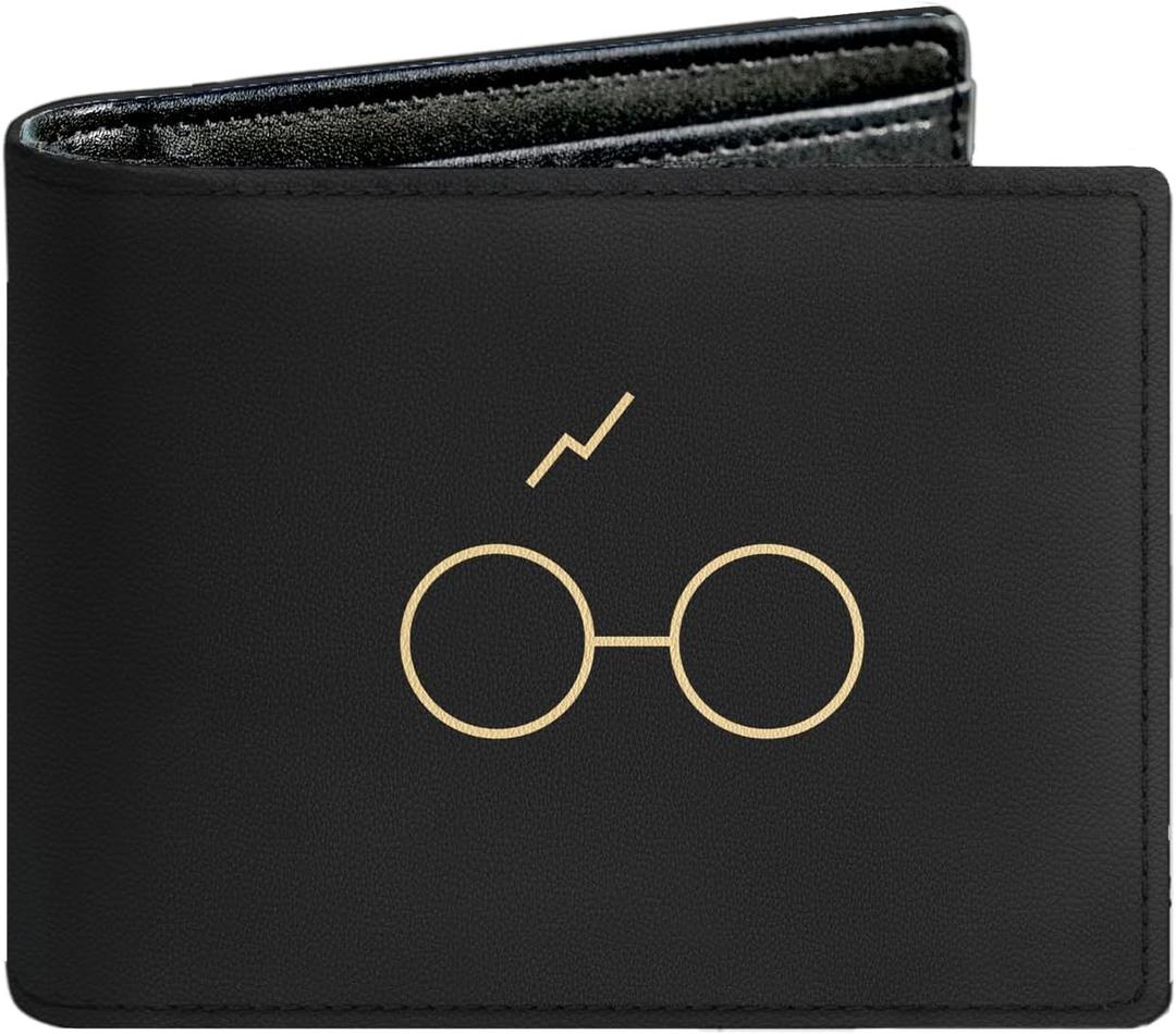 Credit Card Holder Wallet Rfid Blocking Kids Boys Bifold Teen Cool Cute for Cash with ID Window Cardholder Teenage Teenager, Eyeglass (Black)