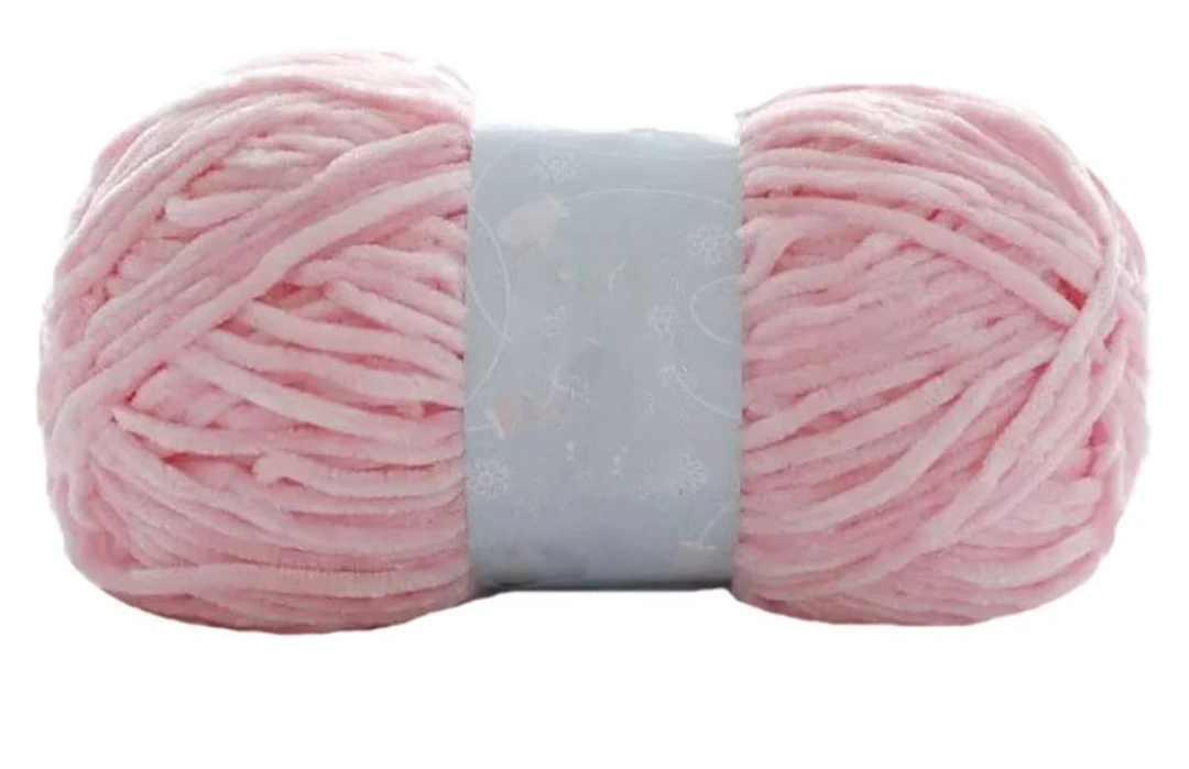 Pink Warm Velvet Blankt Luxury Soft Chenille Yarn Crochet Knitting Sweater Scarf Hat Cardigan DIY Yarn 100Gram-3.5ounce