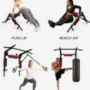 CRYSTAL FIT Multifunctional Wall Mounted Pull Up Bar, Chin Up Bar and Dip Station, Heavy Duty Steel Supports to 440 Lbs, Home Gym Workout Indoor Power Tower Set Training Equipment Fitness