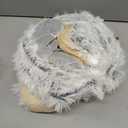 LUCKITTY Warm Fluffy Plush Cat Dog Tunnel Bed Under Christmas Tree Big Tube Playground Toys 3 FT Diameter Longer Crinkle Collapsible 3 Way, for Indoor Cat Kitty Kitten Puppy Rabbit Ferret White