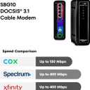 Arris (SBG10) - Cable Modem Router Combo - DOCSIS 3.0 16 x 4 Gigabit & AC1600 WiFi, [Check with Your Provider for Compatibility] 400 Mbps Max Internet Speeds