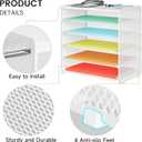 2 Pack 6 Tier Paper Organizer, Metal Mesh Desk File Folder, Letter Tray Organizer, Paper Sorter Desk Organizers for Office, Home or School File Folder Holder - White
