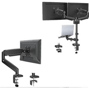 MOUNTUP Single Monitor Arm & Dual Monitor Mount with Laptop Holder