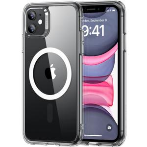 ESR for iPhone 11 Phone Case, Compatible with MagSafe, Shockproof Military-Grade Protection, Magnetic Phone Case for iPhone 11, Classic Hybrid Case (HaloLock), Clear