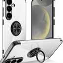 Designed for Samsung Galaxy S24 Clear Case with Stand [Magnetic Ring Holder Kickstand] Soft TPU Bumper Non-Yellowing Anti-Scratch Lightweight Slim for Samsung Galaxy S24 Case Black