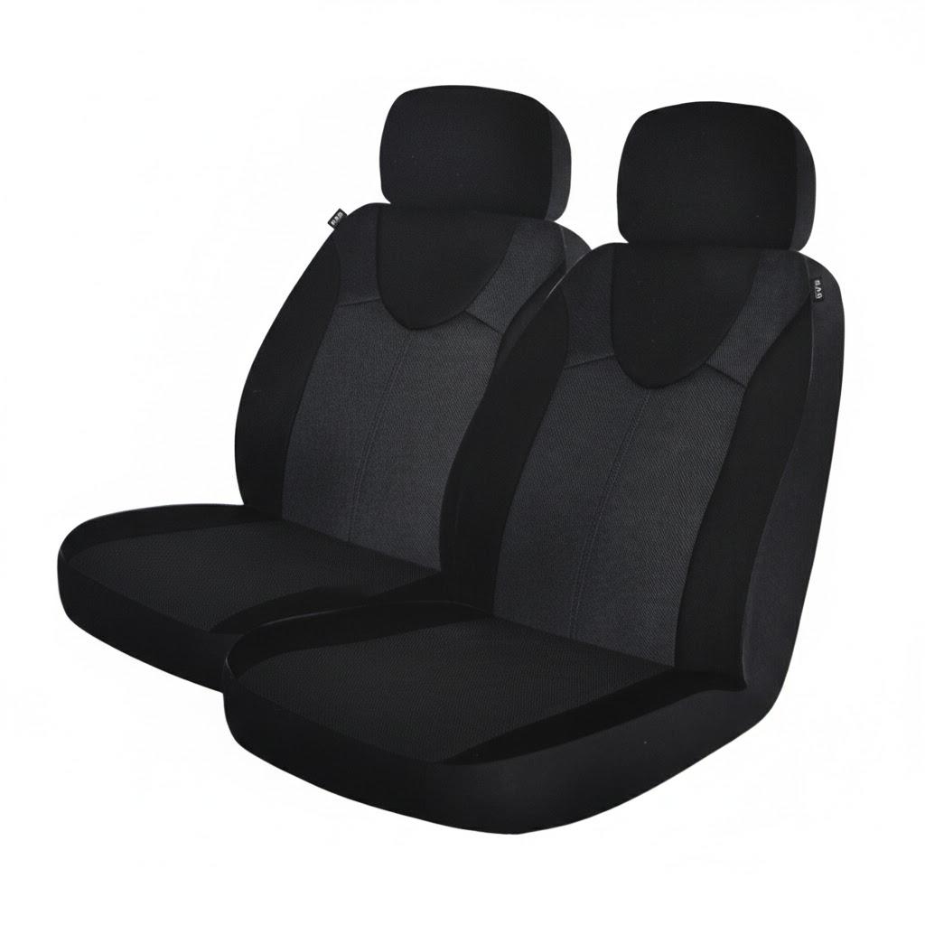 Custom Covers Front Seats Covers Universal Durable Black Contoured Fit