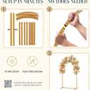 Gold Metal Arch Backdrop Stand - 7.2ft Balloon Arch Stand Backdrop Set with Gold and Silver Balloons - Photo Arched Birthday Background Decor, Party Arches Frame for Wedding Baby Shower Grad