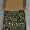 4 PCS Christmas Wreath Candle Rings Mini Wreath Pine Garland Artificial Frosted Cedar and Pine Cone Candle Rings Holder for Christmas Wedding Home Table Centerpiece Door Window Chair Wall (Farmhouse)