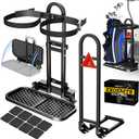 Foldable Golf Cart Rear Seat Bag Holder Rack & Safety Grab Bar Combo, Universal Fit Club Car EZGO Yamaha (2+2)/(4+2) Passenger Golf Cart with Foot Rest, Easy Install, Saves Space