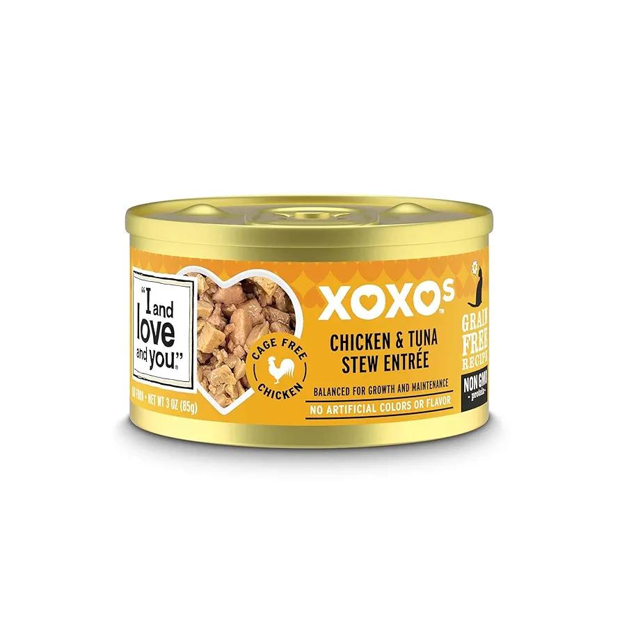 I and love and you XOXOs Wet Cat Food - Chicken + Tuna Stew- Grain Free, Filler Free, 3oz Pack of 24 Cans, Best By June 22,2025